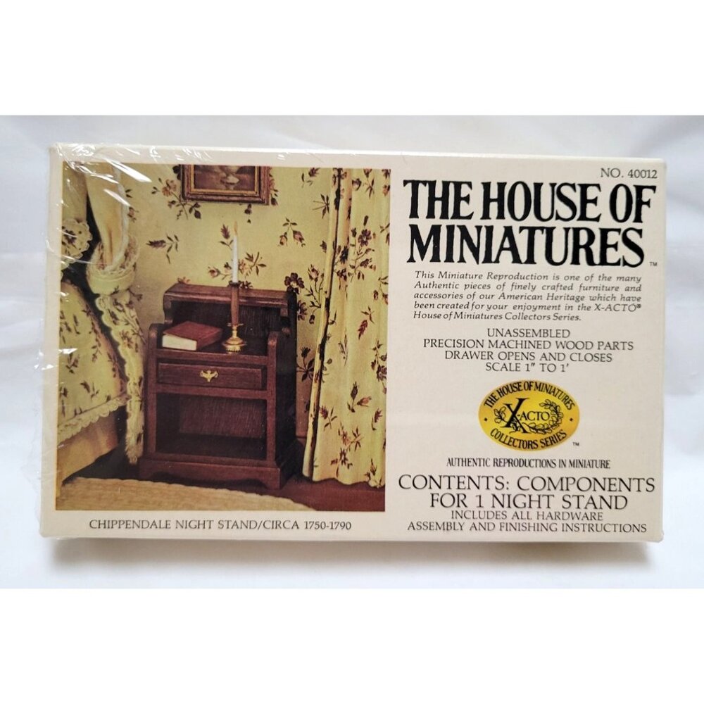 X-ACTO The House Of Miniatures Dollhouse Chippendale Night Stand Kit No 40012